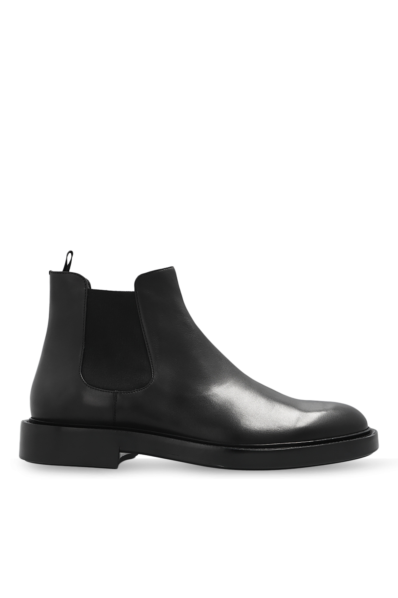 Black Leather Chelsea boots Giorgio Armani Vitkac Italy